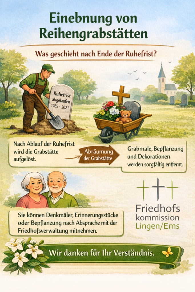 Einebnung von Reihengrabstätten